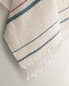 Striped waffle-knit tea towel