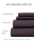 Фото #7 товара Expressed In Embossed by The Home Collection Striped 4 Piece Bed Sheet Set, Queen