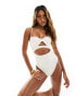 South Beach cut out underwire swimsuit in coconut Бежевый, 40 - фото #1