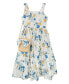 ფოტო #1 პროდუქტის Big Girls Floral Maxi Dress with Straw Bag, 2 PC