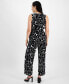 Фото #2 товара Petite Printed Tie-Waist Sleeveless Jumpsuit, Created for Macy's