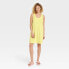 A New Day Women's Yellow Cotton Sleeveless Terry Mini Tank Shift Dress Large