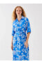 Фото #2 товара Платье рубашка с цветочным узором LC WAIKIKI Shally 3/4 длины - Рубашка у Миди Стиль - Стандарт размер - Женщинам