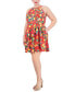Фото #3 товара Plus Size Printed Fit & Flare Scuba Crepe Dress