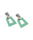 ფოტო #1 პროდუქტის Women's Green Geometric Contrast Drop Earrings