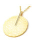 Satin Disc with Cubic Zirconia Accent Bale Pendant Necklace
