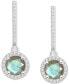 ფოტო #8 პროდუქტის Cultured Freshwater Pearl& Diamond (1/3 ct. t.w.) Halo Leverback Earrings in Sterling Silver (Also in Onyx, Turquoise, & Labradorite)