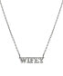 ფოტო #1 პროდუქტის Cubic Zirconia Wifey Pendant Necklace in Sterling Silver, 16" + 2" extender, Created for Macy's