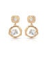 Organic Shape 18k Gold Plated Crystal Earrings