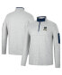 ფოტო #1 პროდუქტის Men's Heathered Gray, Navy Notre Dame Fighting Irish Country Club Windshirt Quarter-Zip Jacket