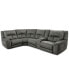 Фото #2 товара CLOSEOUT! Terrine 5-Pc. Fabric Sectional with 2 Power Motion Recliners and 1 USB Console, Created for Macy's