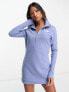 The North Face Glacier 1/4 zip fleece dress in blue