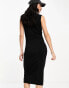 Фото #4 товара Vila bodycon high neck midi dress in black