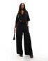 Фото #1 товара AX Paris textured wide leg trousers co-ord in black