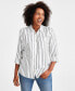Фото #1 товара Petite Sparkle Perfect Long-Sleeve Shirt, Created for Macy's
