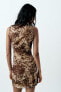 Фото #4 товара Платье из прозрачной ткани с леопардовым принтом ZARA