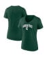 Фото #2 товара Women's Green Michigan State Spartans Evergreen Campus V-Neck T-shirt