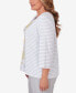 ფოტო #3 პროდუქტის Plus Size Charleston Striped Embroidered Top