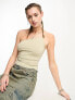 Фото #1 товара Weekday Ring asymmetric cami vest with ring detail in beige green