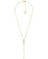 Фото #2 товара Michael Kors 14K Gold Plated Sterling Silver Lariat Necklace