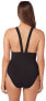 Фото #2 товара Amoressa 168065 Womens V-Neck Swimwear Stellar One Piece Swimsuit Black Size 6