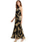 Фото #3 товара Petite Pleated Gold-Print Gown