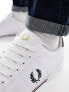 Fred Perry leather logo trainers in white & navy