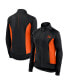 Фото #1 товара Women's Black Cincinnati Bengals Studio Fitted Full-Zip Gym Track Jacket