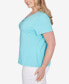 ფოტო #4 პროდუქტის Plus Size Spring Into Action Solid Short Sleeve Shirt