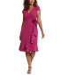 Фото #1 товара Women's Rosette Flounce Faux-Wrap Dress