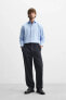 STRAIGHT-LEG WOOL BLEND TROUSERS