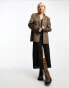 Фото #3 товара COLLUSION oversized woven blazer with pockets in dark khaki