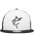Фото #3 товара Men's White, Black Miami Marlins 2023 On-Field Batting Practice 59FIFTY Fitted Hat