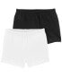 Фото #2 товара Kid 2-Pack Black & White Shorts 6-6X