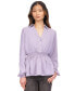 ფოტო #1 პროდუქტის MICHAEL Women's Split-Neck Smocked-Waist Top