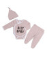 ფოტო #1 პროდუქტის Baby Girls Bodysuit, Pants, and Hat, 3 Piece Set