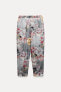 Zw collection printed 100% linen trousers