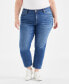 Фото #3 товара Plus Size Mid-Rise Girlfriend Jeans, Created for Macy's