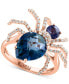 ფოტო #1 პროდუქტის EFFY® Multi-Gemstone (4-5/8 ct. t.w.) & Diamond (1/3 ct. t.w.) Spider Ring in 14k Rose Gold