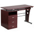 Фото #3 товара Mahogany Desk With Three Drawer Pedestal And Pull-Out Keyboard Tray