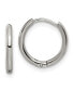 ფოტო #1 პროდუქტის Stainless Steel Polished Hinged Hoop Earrings