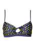 Roxy White Wash Bikini Top Womens Green Dots Thin Straps Summer Swimwear Size S