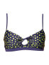 Roxy White Wash Bikini Top Womens Green Dots Thin Straps Summer Swimwear Size S