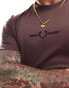 Fred Perry embroidered t-shirt in light brown