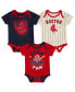 ფოტო #1 პროდუქტის Unisex Infant Navy and Red and Cream Boston Red Sox Future 1 3-Pack Bodysuit Set