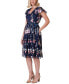ფოტო #4 პროდუქტის Petite Flora-Print Flutter-Sleeve Midi Dress