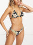 Volcom for the tide triangle bikini top in black floral print M - фото #7