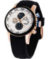 ფოტო #4 პროდუქტის Men's Speedboat Black Silicone Performance Timepiece Watch 46mm