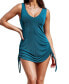 Women's Teal Drawstring Sides Jersey Cover-Up