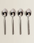 Pack of shiny steel dessert spoons (pack of 4)